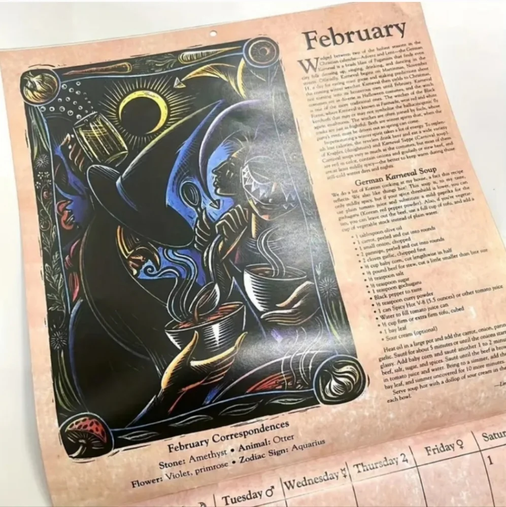 WITCHES CALENDAR 2025 BEAUTIFUL ILLUSTRATIONS BY LLEWELLYN'S size 12x12